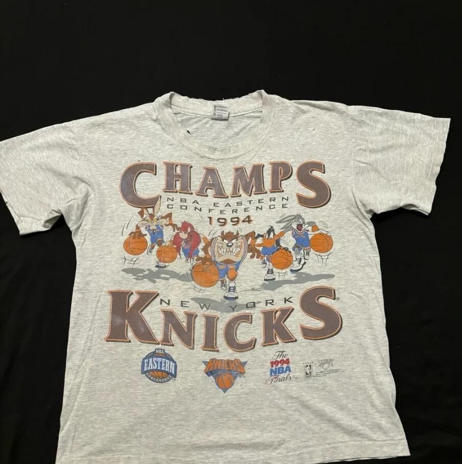 Винтажная черная футболка с коротким рукавом унисекс New York Knicks Looney Tunes 1994 года
