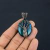 Подвеска Древо Жизни из Лабрадорита с Голубой Вспышкой, Ручная Работа, Украшения из Натуральных Драгоценных Камней, Подвеска, Оплетенная Медной Проволокой 999 пробы, Для Подарка