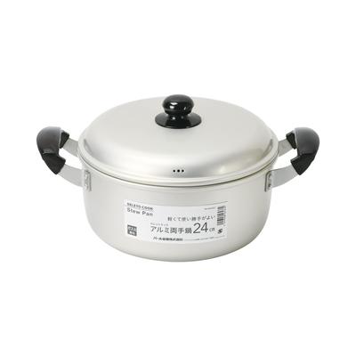 Кастрюля Pearl Metal 24 см, алюминиевая, газовая, только для плиты, керамическая, с двумя ручками HB-6437