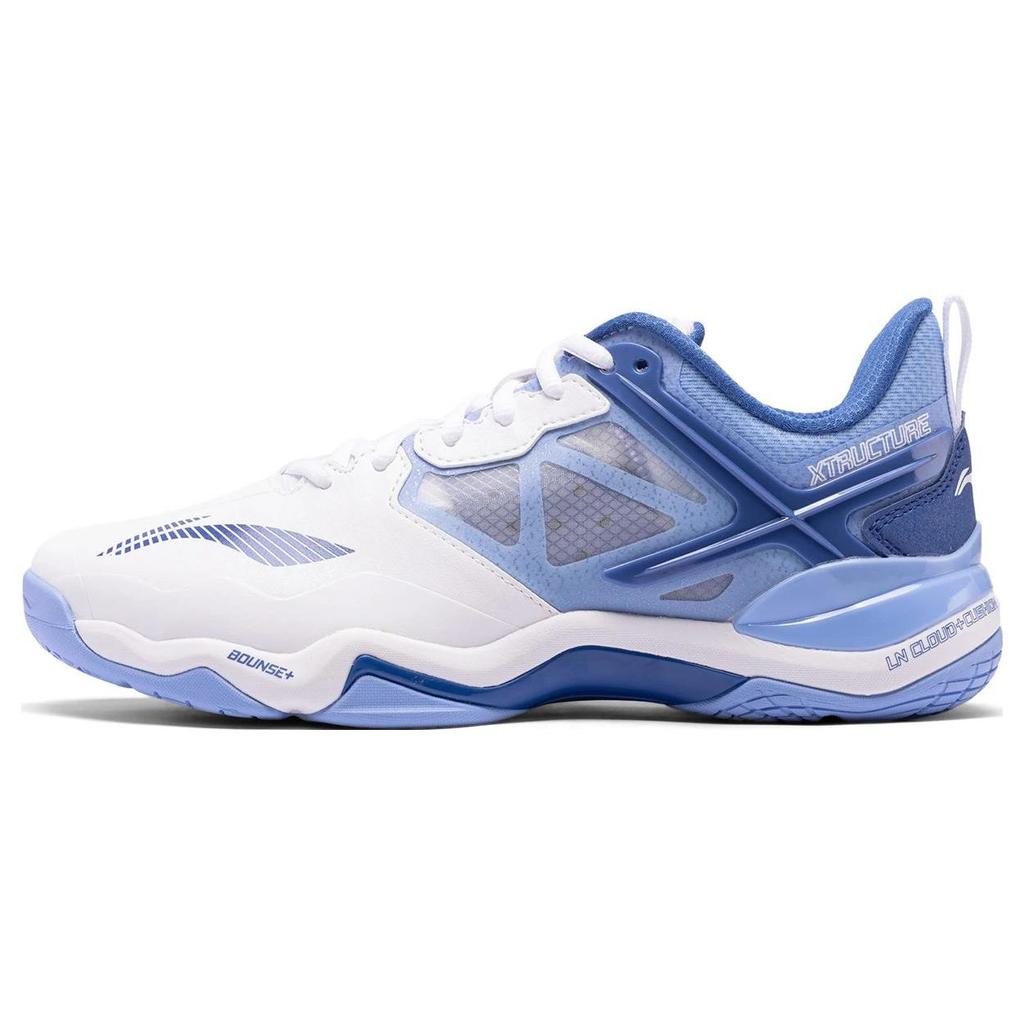 Li-Ning Кроссовки для бадминтона Sound Explosion OP Sports Minimalist Durable Low-Top для мужчин, белые, синие, AYZQ009-9