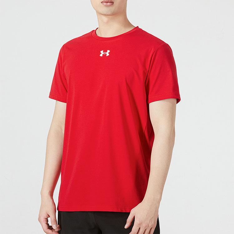 Under Armour T Shirts Men's Red Crew Neck Moderate Straight Fit 22500514-600