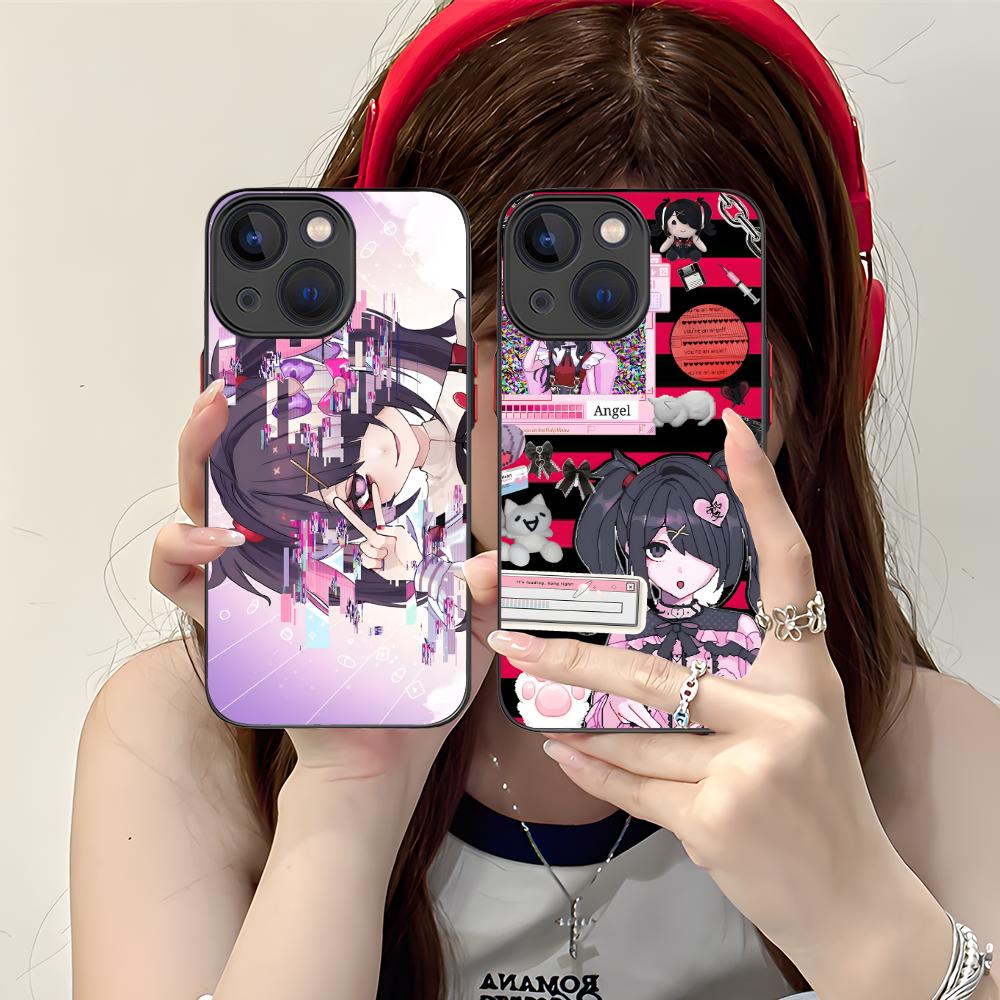 Needy Girl Ame-chan Rain Phone Case for iPhone 16 15 14 13 12 11 X XR XS 8 7 Pro Max Plus Mini Colour Printing Silicone Luxury