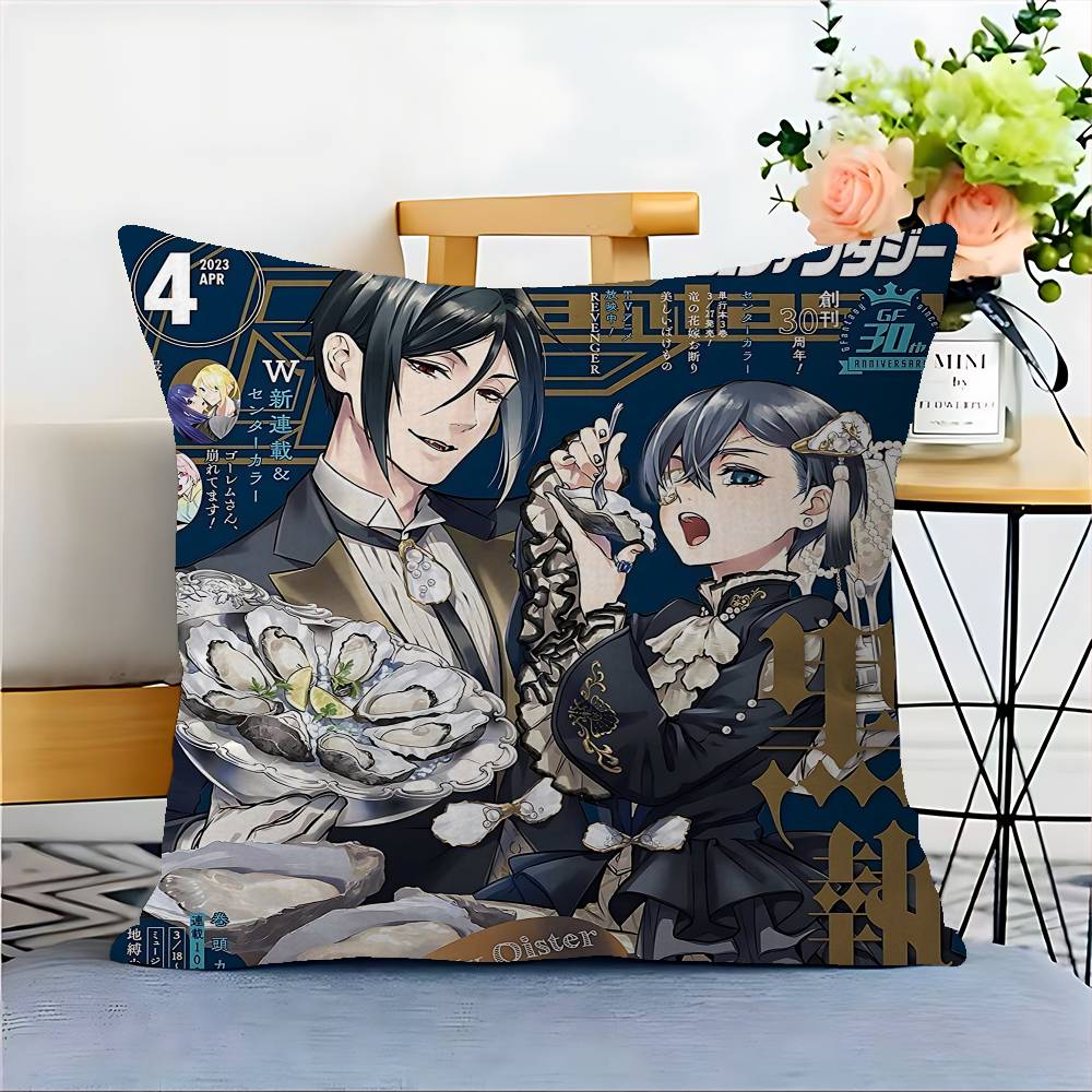 B-Black B-Butler Japanese Anime Personalized Pillow Cover Kids Bedroom Wild Party Decor Pillowcase Kid Birthday Shower Gift
