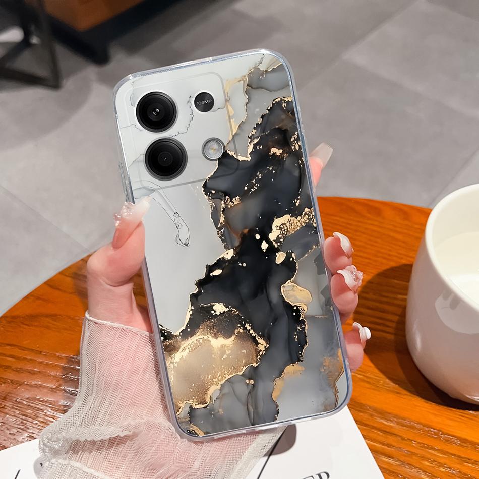 Чехол для телефона Redmi Note 13 Pro Plus, Чернильная живопись, Прозрачный, Мягкий, Тонкий, Силиконовый, Противоударный, Задняя крышка для Redmi Note13 13Pro+