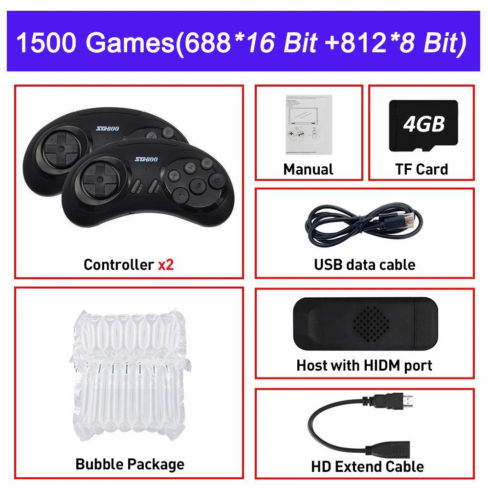 16-битная игровая консоль MD для SEGA Genesis SG800 Game Stick, беспроводной контроллер, встроенный в 4600+ игр, игровой проигрыватель HDMI