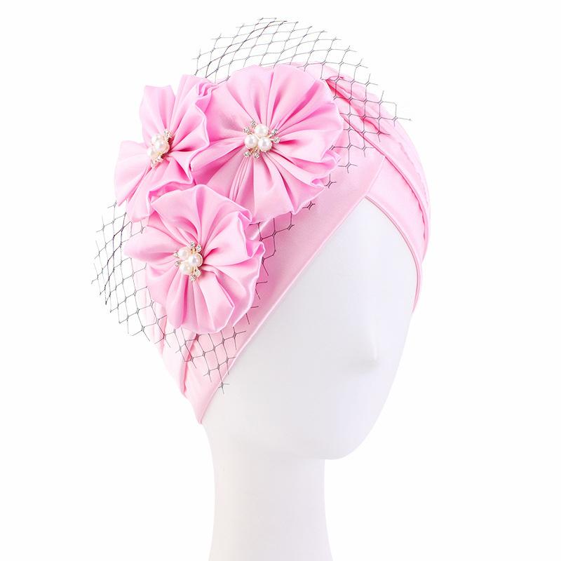 2022 Женская шляпа-тюрбан с цветами, мусульманский головной убор, шапка-хиджаб, шапка-тюрбан с бриллиантами, готовая к ношению исламская накидка, индийская шапка