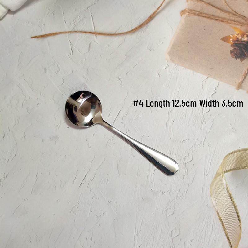 Большая круглая суповая ложка из нержавеющей стали в корейском стиле, 20 см