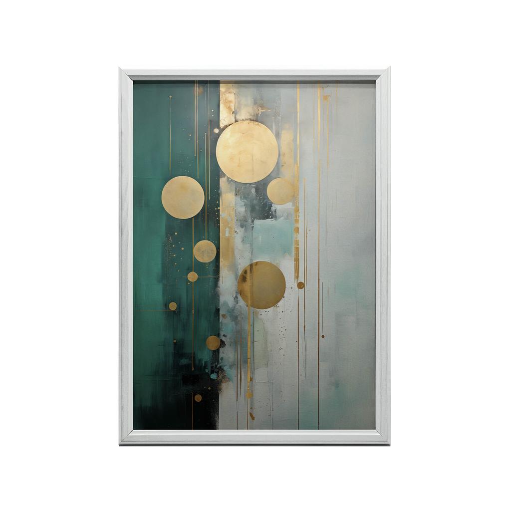 Kompozycja W Zielonych Tonacjach Kompozycja W Zielonych Tonacjach, 30X40 Cm, Rama Aluminiowa Czarna, Papier Matowy 230 Gsm