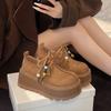 Модные ботильоны на высоком каблуке Осень Новые Круглый носок Принт Боковая молния Нескользящие Износостойкие Блочный каблук