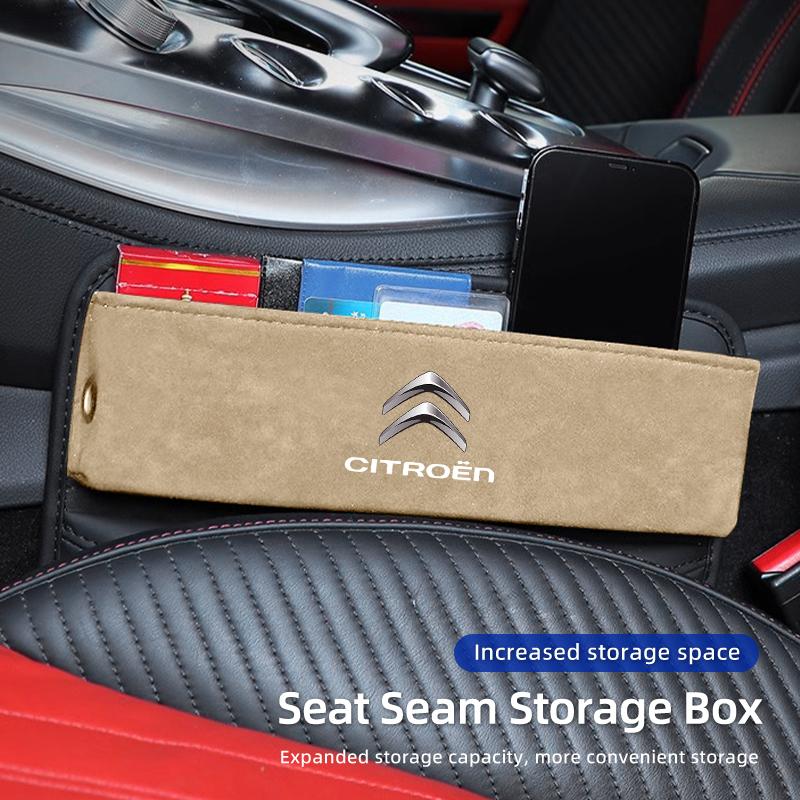 Car Seat Gap Storage Box Suede Leather For Citroen C4 C3 C5 C1 C2 Berlingo Celysee Cactus Picasso Aircross Saxo Grand alc256