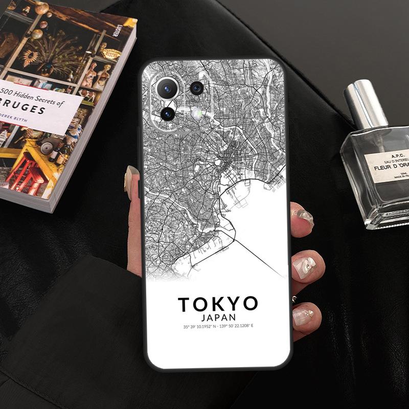 London Country Sketch City Map Case For Xiaomi 15 14 13 Ultra 11T 12T 13T 14T Pro POCO X7 Pro X3 X5 X6 F5 F6 M6 Pro Cover