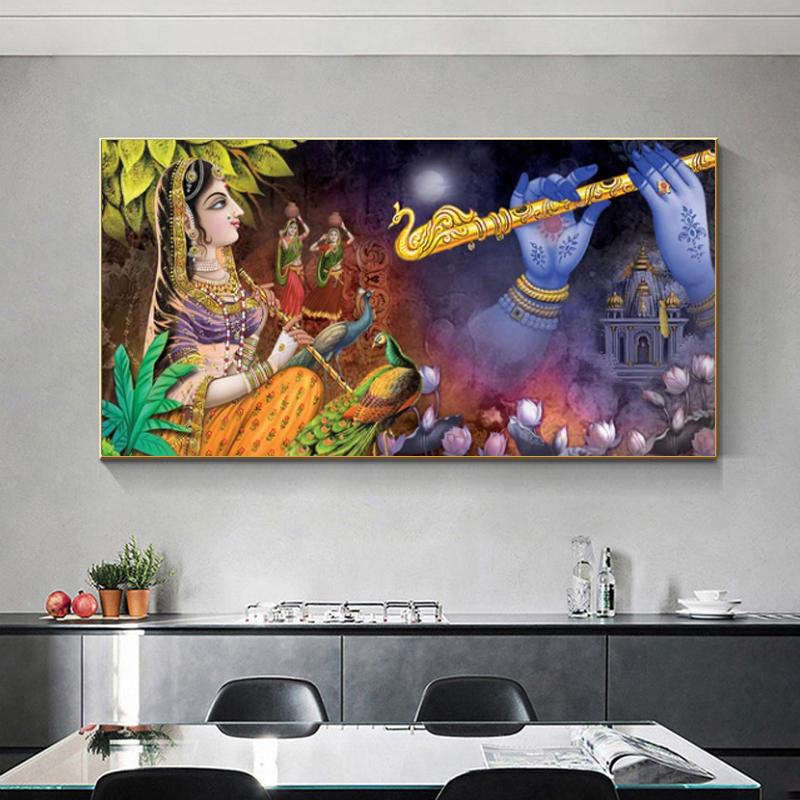 Лорд Радха Кришна постеры и принты Abatract холст картина настенное искусство для гостиной современный домашний декор религия Куадрос