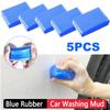 5Pcs Blue Car Wash Cleaner Rubber Sludge Mud Auto Remove Magic Cleaning Mud Car Cleaning Clay Bar Auto Detailing Cleaner Tool