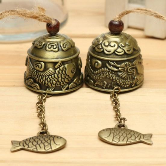 Chinese Fish Pattern Good Luck Feng Shui Bell Blessing Fortune Hanging Wind Chime