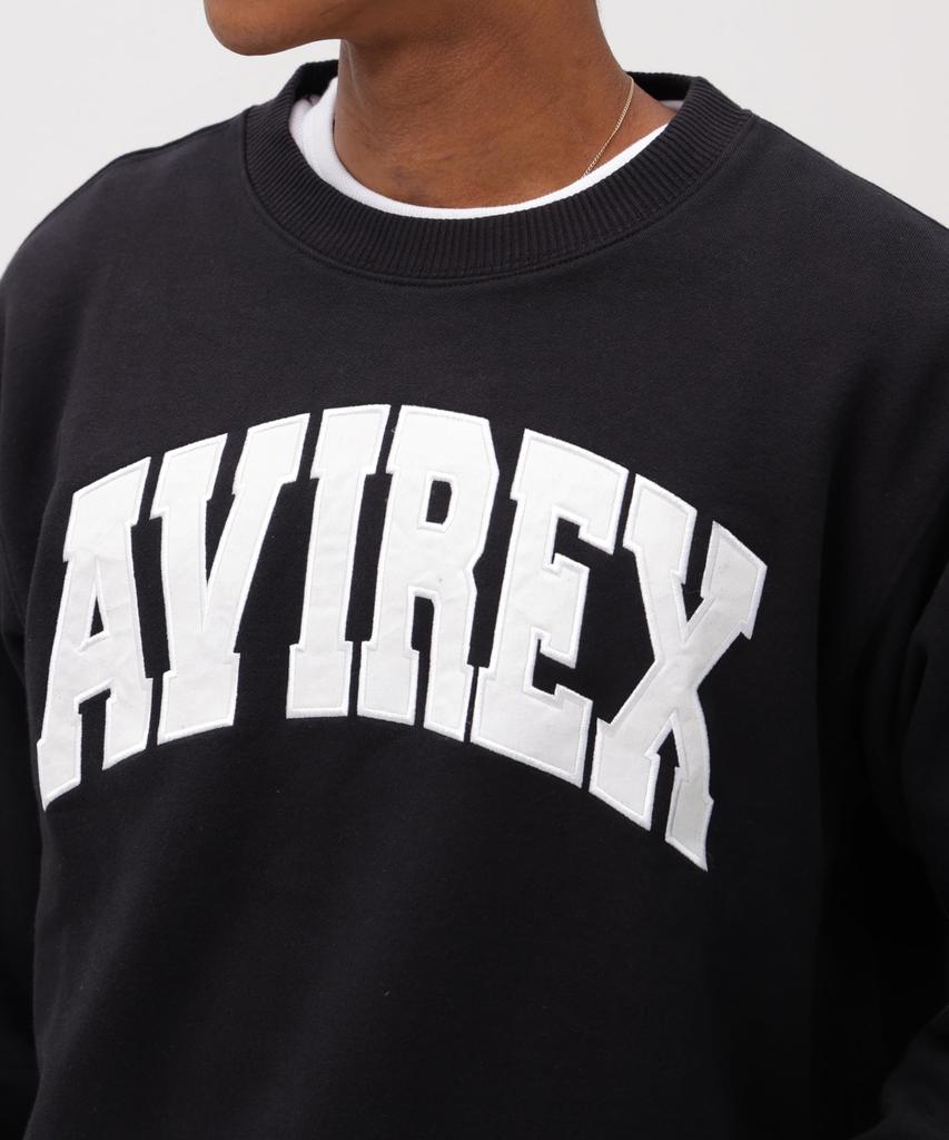 AVIREX CREW NECK L/S SWEAT LOGO 783-3932003 XL black