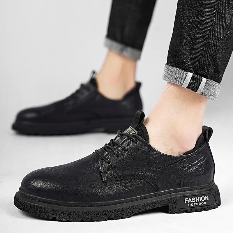 FashionLeather Мужская повседневная обувь на шнуровке, модные роскошные мужские оксфорды, обувь для отдыха в британском стиле, черная мужская обувь для отдыха