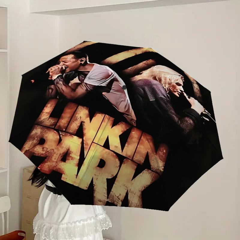1pc Linkin Park Band Automatic Umbrella | Portable Foldable 8-Rib Manual Open, Cute Halloween & Christmas Gift for Outdoor, Casual Accessory, Durable