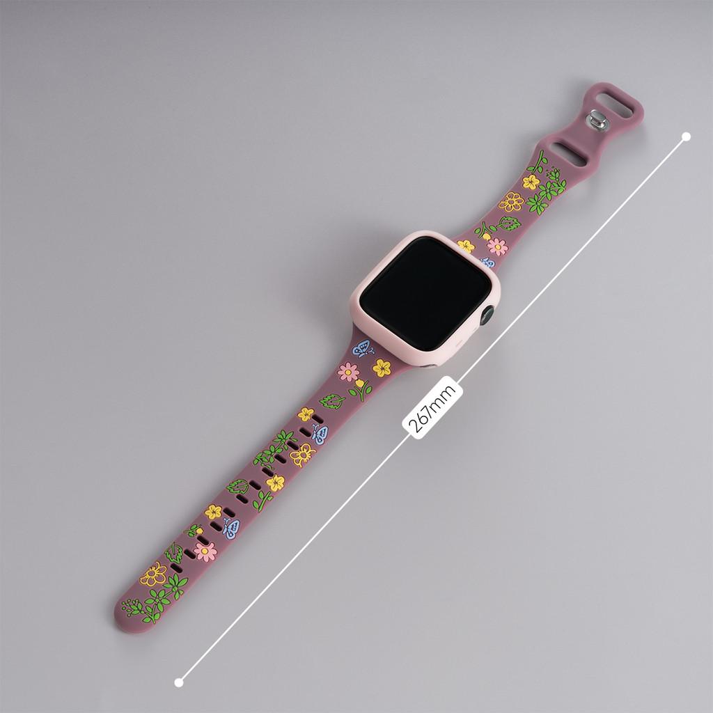 Милый цветочный силиконовый ремешок-чехол Для Apple Watch Ultra 49 мм S10 S11 42 мм 46 мм 38 40 41 44 45 ммДля iwatch SE 2 3 4 5 6 7 8 9