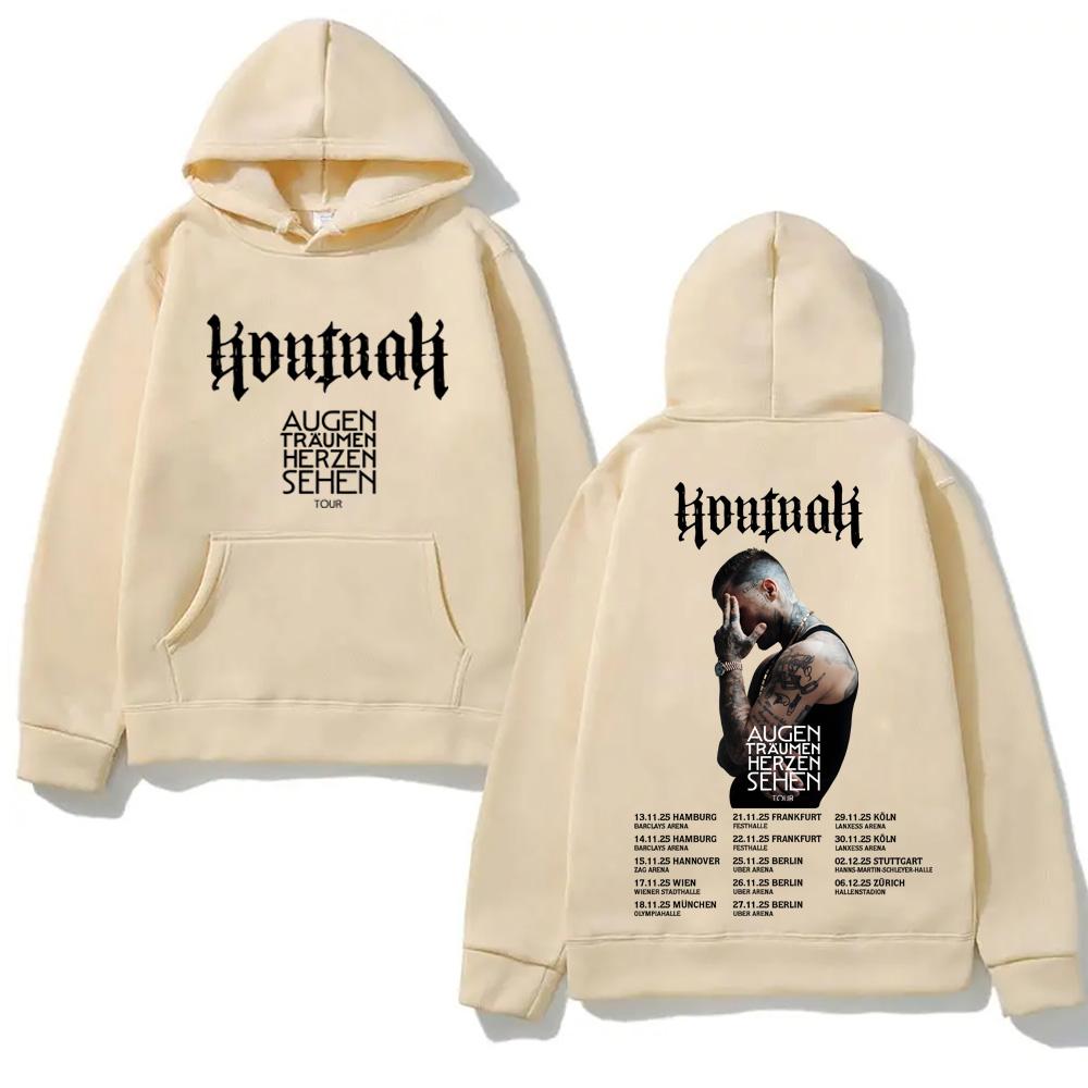 Kontra K 2025NEW Толстовка с графическим принтом Панк Свитшот AUGEN TRÄUMEN HERZEN SEHEN TOUR Популярная одежда Толстовки Унисекс Пуловеры