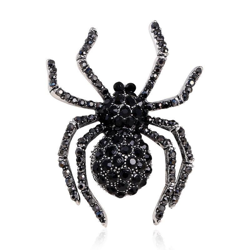 Брошь Lanhao Retro Black Diamond Spider — стильный, креативный, универсальный аксессуар