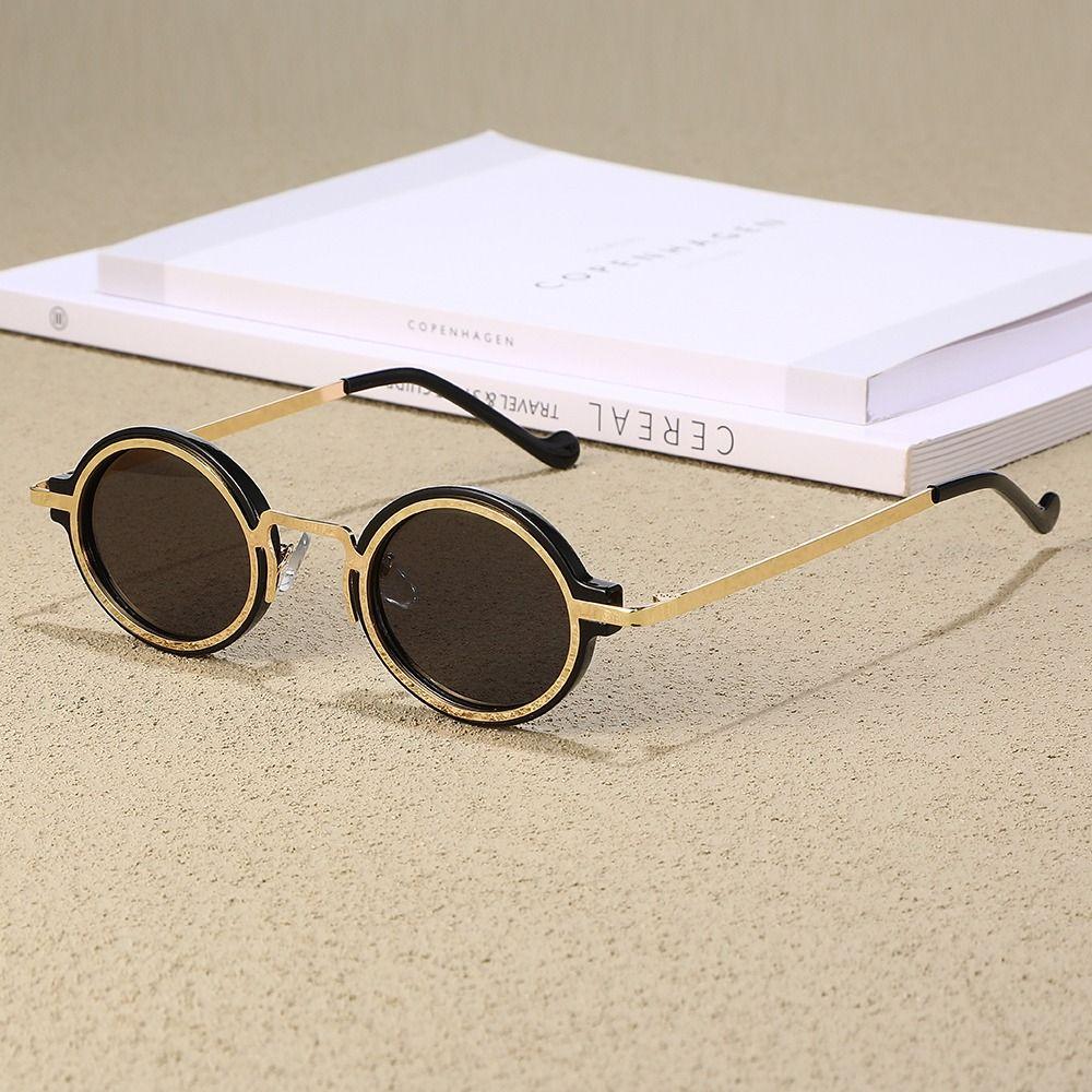 Очки в металлической оправе с защитой UV400, маленькие круглые солнцезащитные очки в стиле ретро для женщин и мужчин