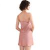 Agentmuse Spaghetti Strap Nightgown, Sexy Sleepwear, Satin, Spring And Summer, Simple Thin Style, Women's Loungewear 333, Caramel Red, XL