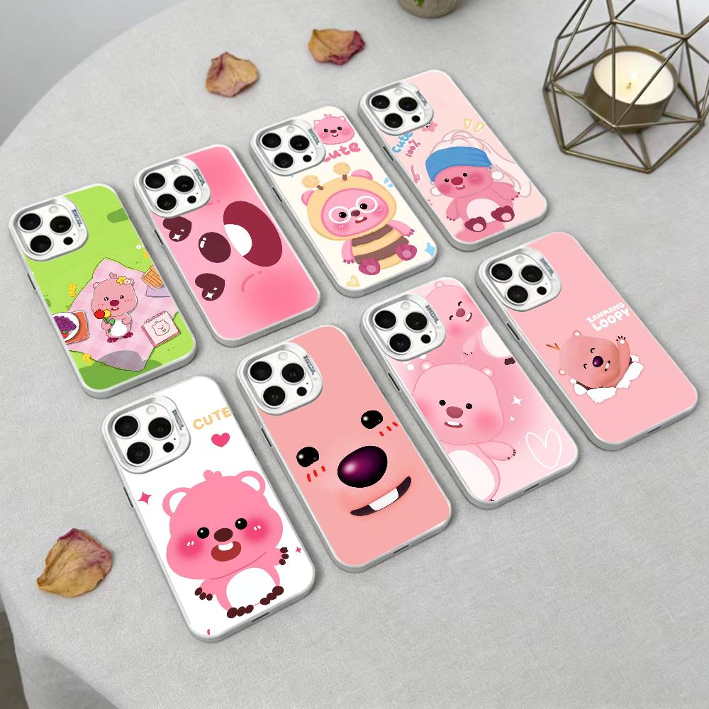 Милый Мультяшный Чехол K-loopy Для iPhone 17,16,15,14,13,12,Pro MAX Черный Матовый Ударопрочный Чехол