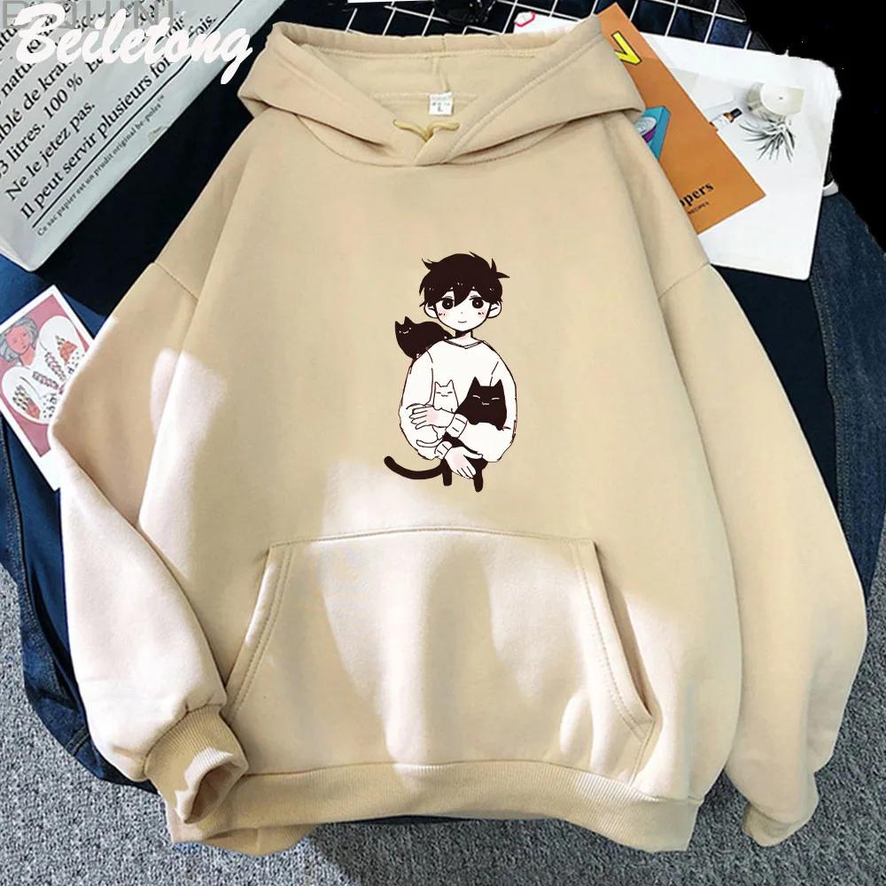 OMORI Sunny and Mewo Hoodies Kawaii Woman Pullovers Hoodie Merch Winter Long Slevee Sweatshirt Pullover Tracksuit Cloth