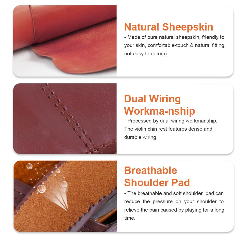 Подставка для плеча для скрипки Подставка для подбородка для скрипки Большая подставка для плеча скрипки Подушка для плеча из овчины Подставка для плеча из овчины