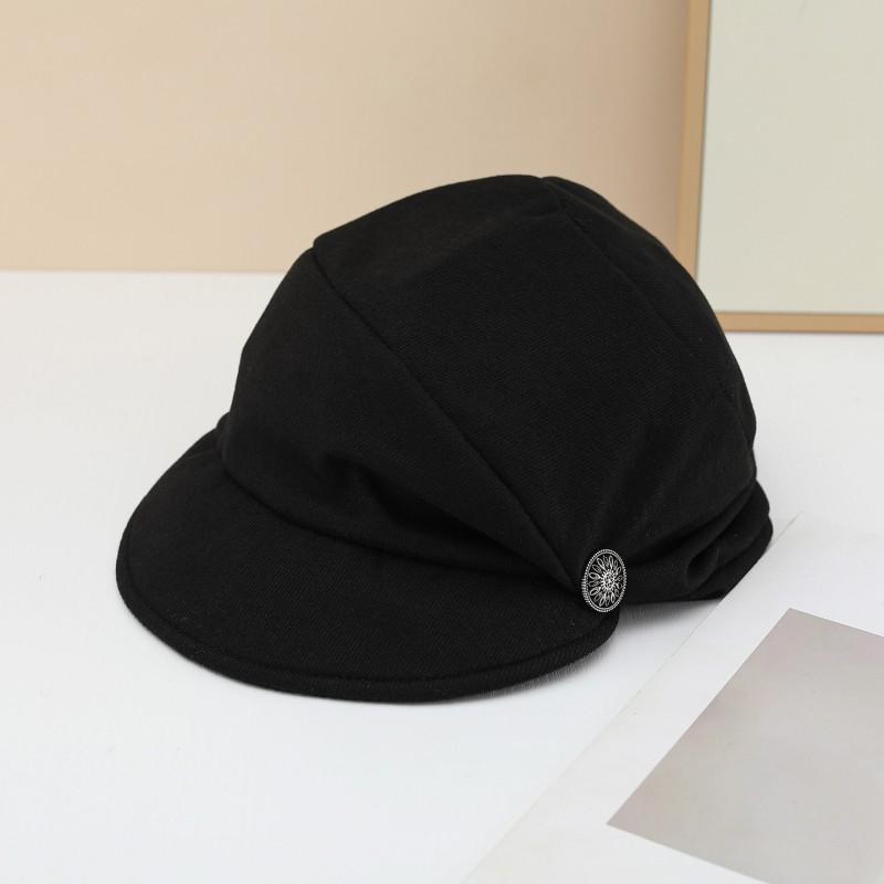 Womens Foldable Linen-Style Sun Hat With Short Brim Adjustable Fit Fashion Beret Cap