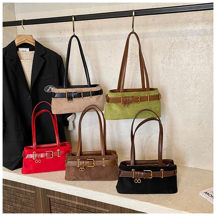 Матовая ретро-сумка женская большой вместимости 2025 новая осень-зима повседневная одноплечевая подмышечная сумка-подушка сумка-тоут для通勤