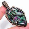 Ruby In Zoisite Handmade Copper Wire Wrap Jewelry Pendant 2.68" k1R92