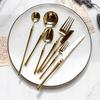 Набор столовых приборов из золотой нержавеющей стали 304: Ложки для перемешивания с длинной ручкой и фруктовые вилки