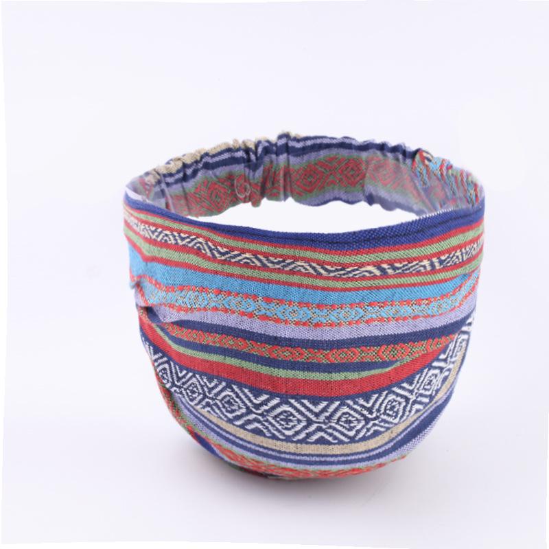 Широкая повязка на голову из хлопка и льна с вышивкой для женщин - универсальный аксессуар для волос