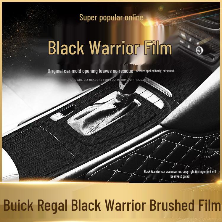 Black Warrior Brushed Car Sticker for Buick Regal 17-21: Interior Modification Central Control Decoration