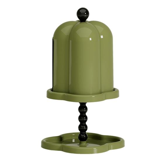 Retro Tissue Box Vintage Tissue Roll Holder Napkin Organizer Stand with Trinket Dish for Home Bedroom Living Room Dining Room Table