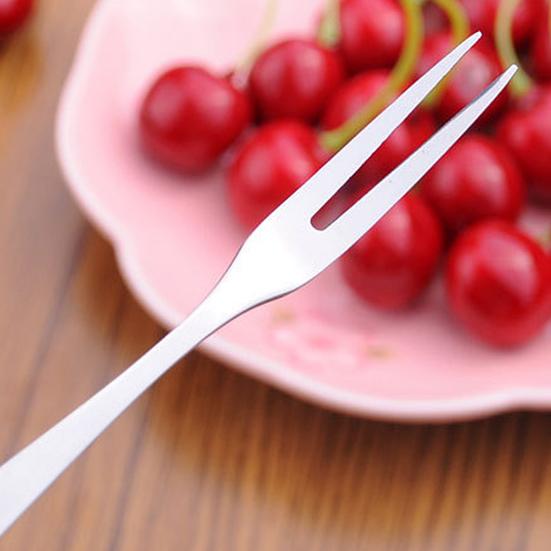 2 шт. Бытовая двухзубцовая вилка для закусок, пирожных, фруктов, западная, маленькая, кухонный аксессуар