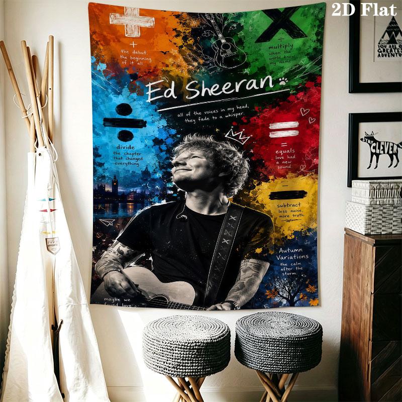 Ed Sheeran Wall Tapestry Aesthetic Wall Hanging Printed Fabric Blanket Decorative Tapestries for Bedroom Living Room Home Decor
