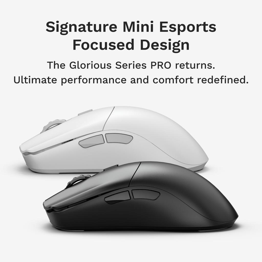Glorious Series 2 PRO Wireless Wired and Wireless MS0736 4K/8KHz Mouse, Compatible, White, GLO-MS-S2PRO-WL-WHT