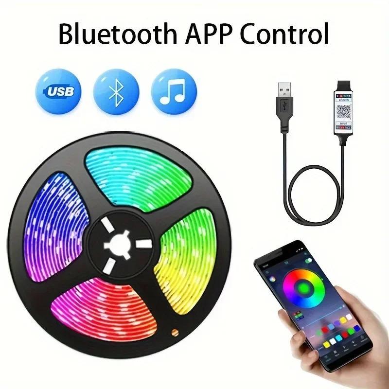 RGB светодиодная лента SMD 5050 USB управление через приложение Bluetooth гибкая лента диодная лента для подсветки ТВ, гостиной, спальни