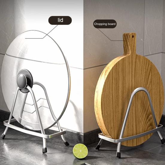 Держатель для разделочных досок Треугольный из нержавеющей стали Органайзер для разделочных досок Противоскользящая подставка для сковородок Подставка для хранения разделочных досок для кухонной столешницы