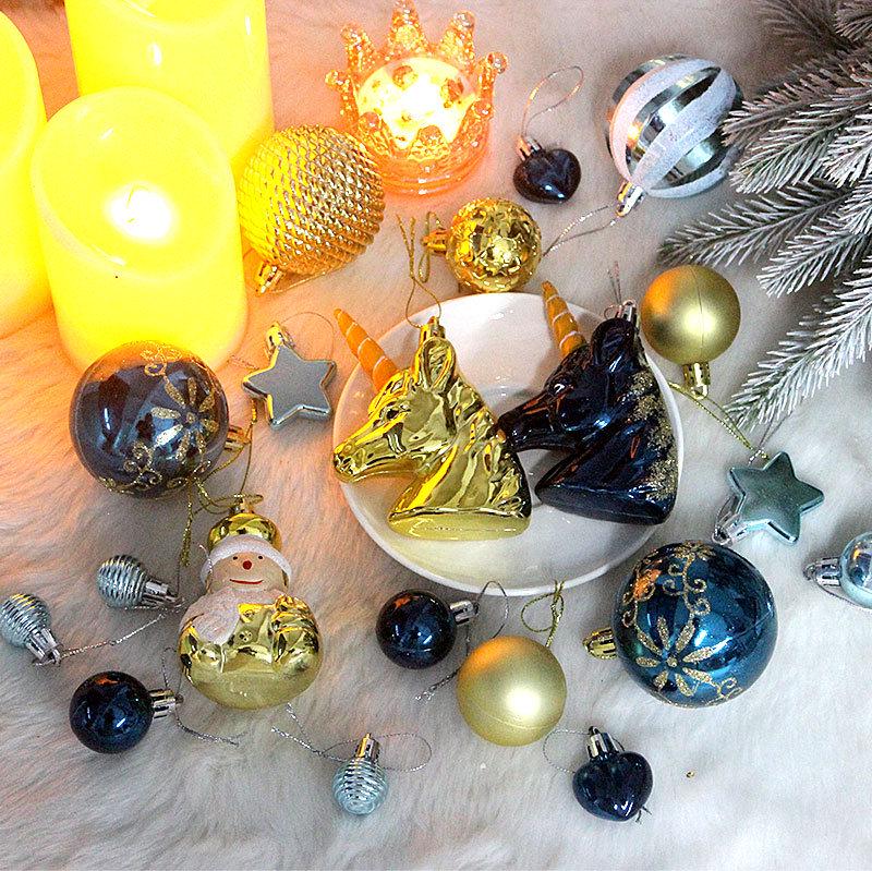 Набор из 72 нерегулярных расписных и гальванизированных рождественских шаров для украшения елки
