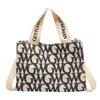 Stylish Gentle Woman Canvas Shoulder Bag Street Style Small Tote Bag Letter Crossbody Bag