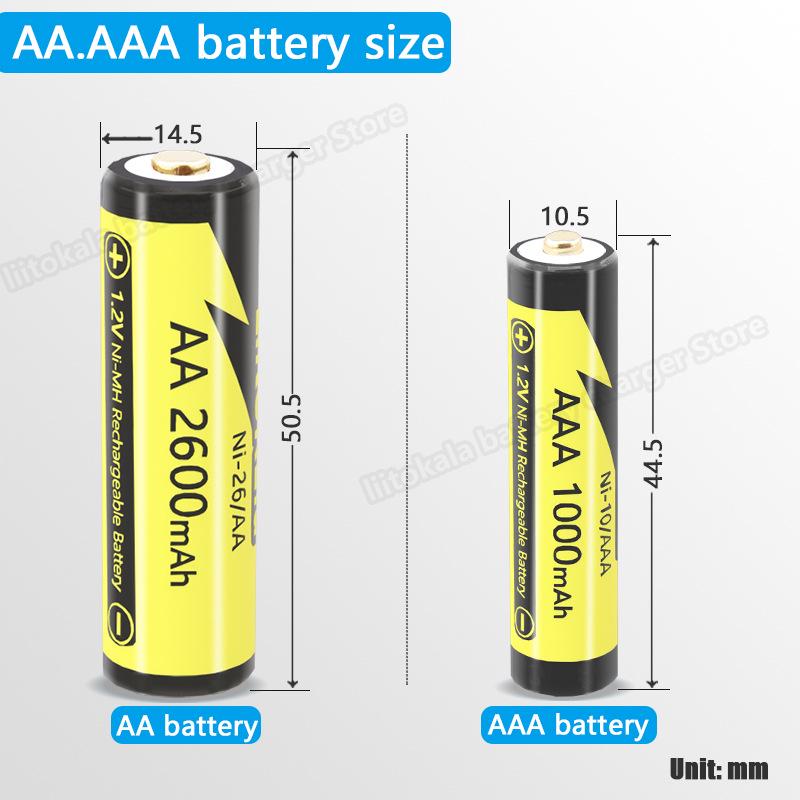 LiitoKala NiMH AA 2600mAh 1.2V Low Self-Discharge Rechargeable Battery for Toys