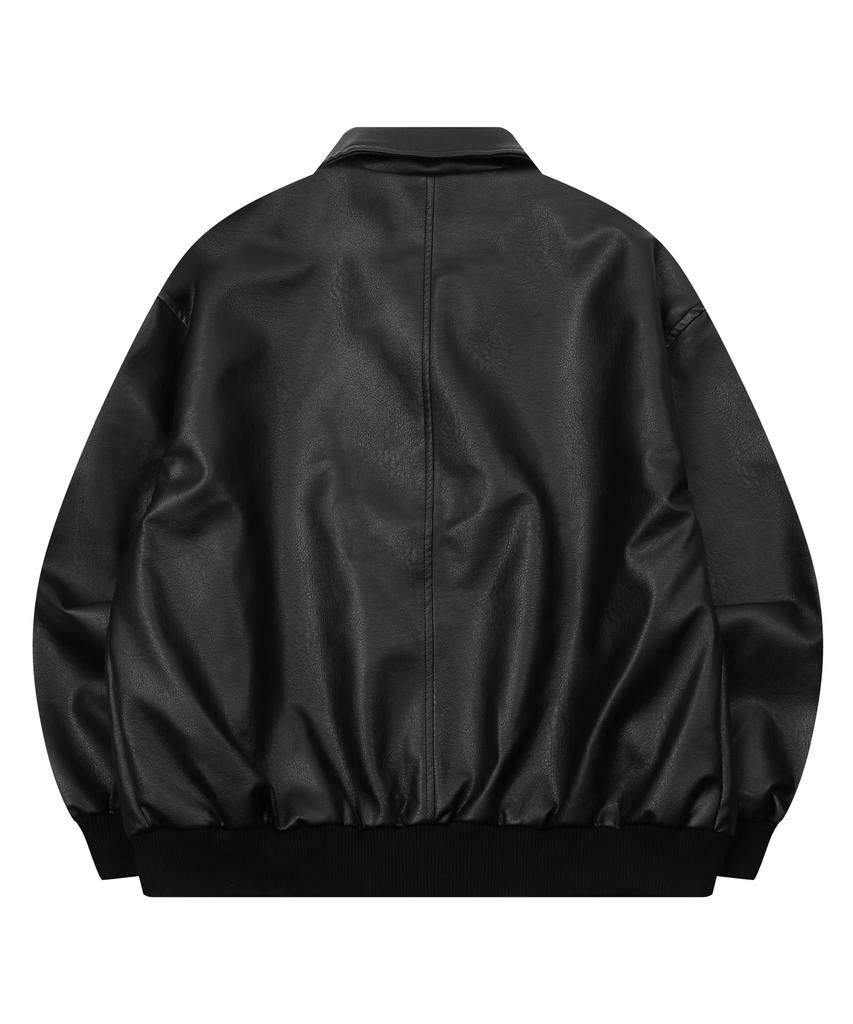 Mucent Glow Vintage Washed Leather Jacket (Unisex)