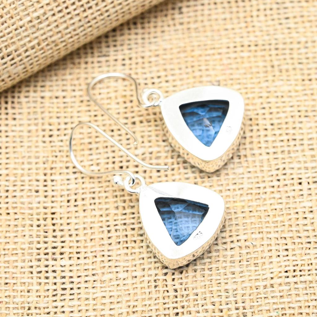 Танзанит драгоценный камень стерлингового серебра 925 пробы ювелирные изделия ручной работы серьги для свадебного подарка