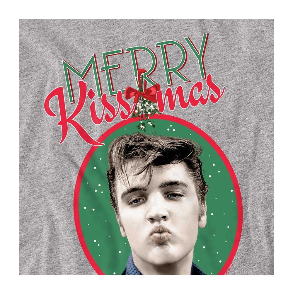 Elvis Presley Unisex Adult Merry Kissmas Long-Sleeved T-Shirt