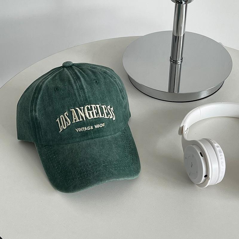 Бейсболка унисекс из хлопка в стиле ретро с вышитыми буквами и регулируемой застежкой на затылке для весны/лета