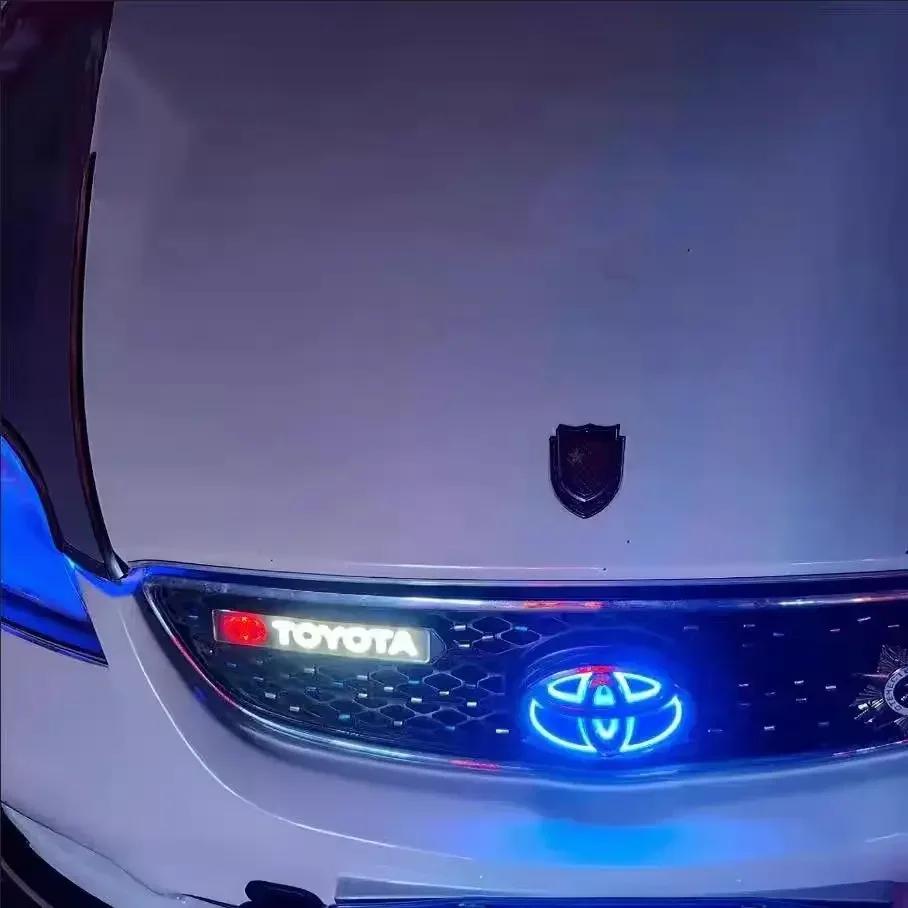 lqzh5 5D LED Emblem Light for Toyota Corolla Camry RAV4 Highlander Yaris Vios Crown Prius Front Grill and Rear Trunk Car Accessories
