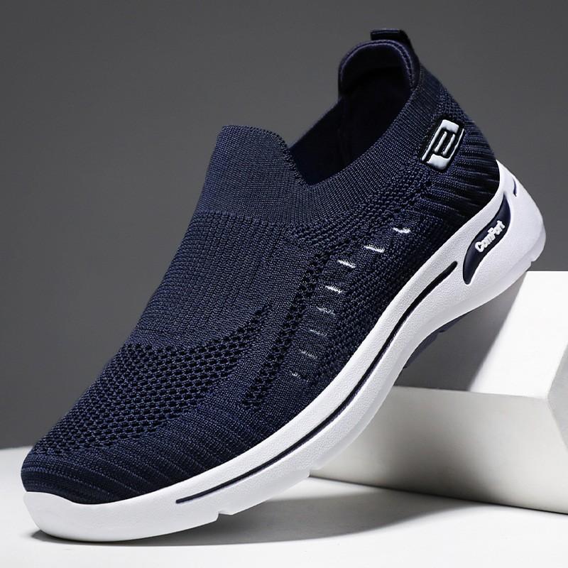 Обувь Мужская 2025 Весна Новая Мужская Обувь Повседневная Мужская Летающая Ткань Беговые Кроссовки Тканевая Обувь Дышащие Парные Кроссовки Мужские